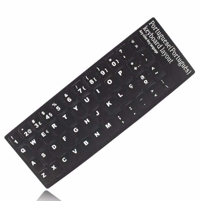 Layout Teclado português autocolante PT sticks - letras adesivo preto