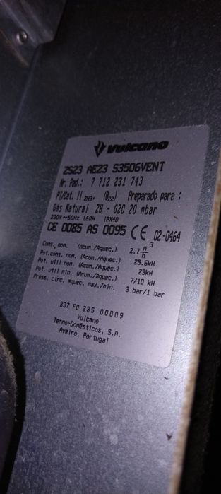 Caldeira .mural gás natural