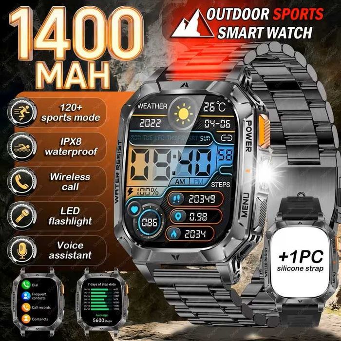 Męski Smartwatch Premium (Ekran 2,01" HD | Bateria 1400 mAh)