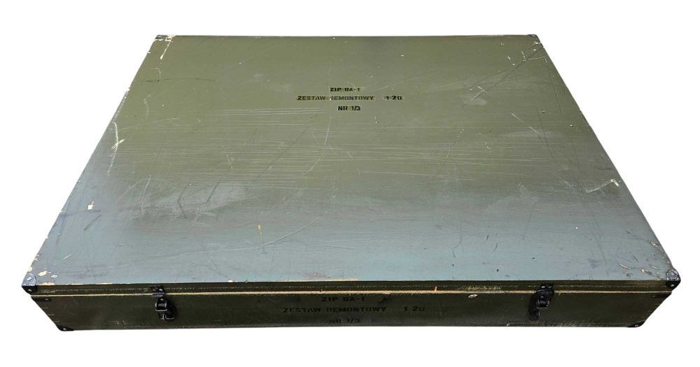 Duża solidna płaska skrzynia wojskowa zes. remon. ZIP DA-1 110x82x16,5