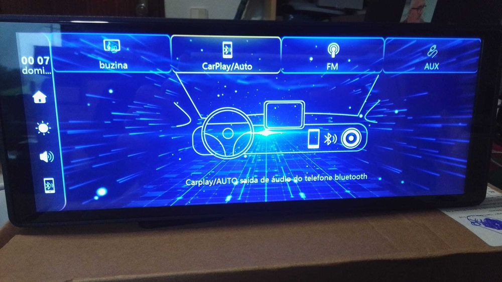 Ecrã CarPlay / Android Auto 9” Portátil – Câmara – Bluetooth, USB, FM