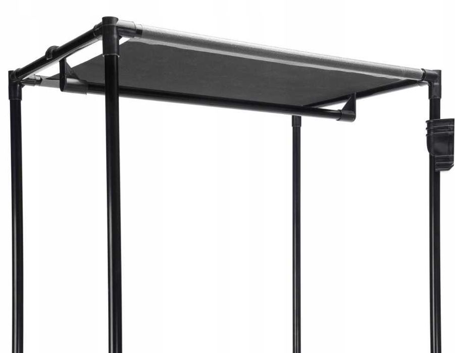 Wieszak Szafa Garderoba Na Ubrania Buty Drążek Półki Loft Metalowy Czarny 171cm