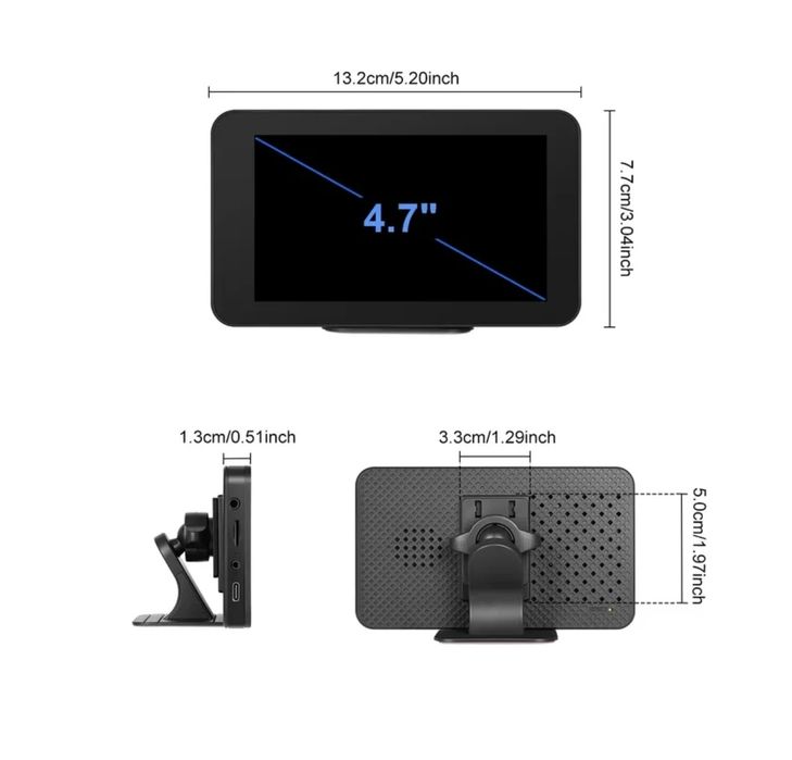 Rádio Android Rimoody 4.7 ''Smart Screen Player CarPlay GPS Navegação EQ s/ camara