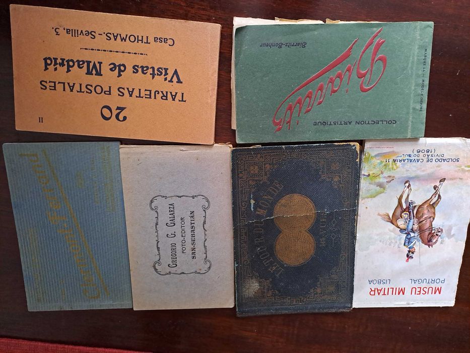 6 livros c/ postais Antigos!
