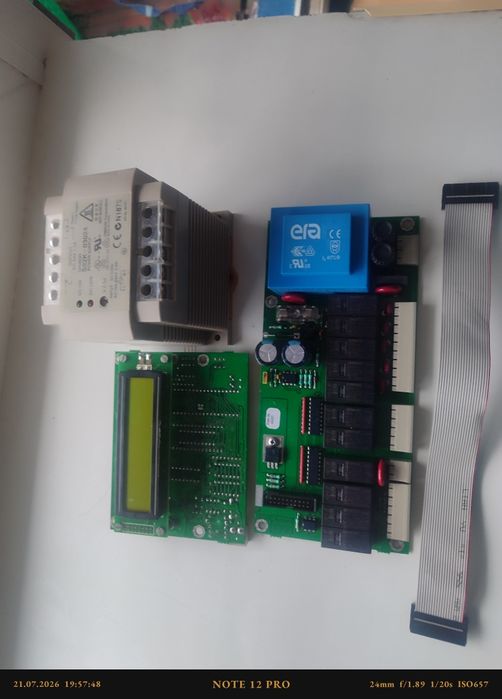 Комплект автоматики GUARDIAN v3 (Плата CPU с ЖК + Плата 10 реле) + БП Omron 24V