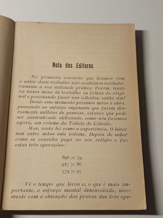 Tabela de cálculo