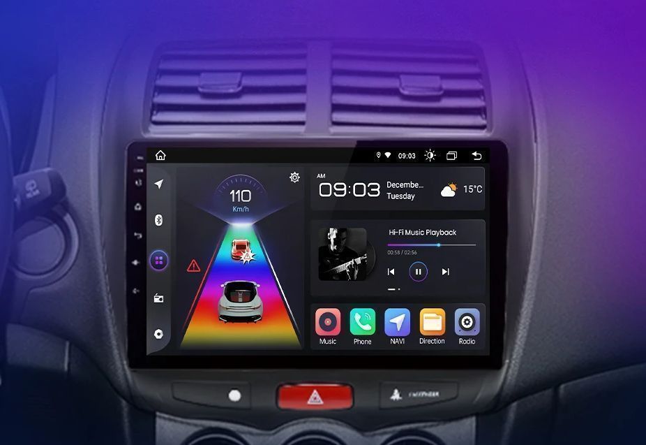 Radio 2DIN 9" Android Auto CarPlay Navi Mitsubishi ASX PL