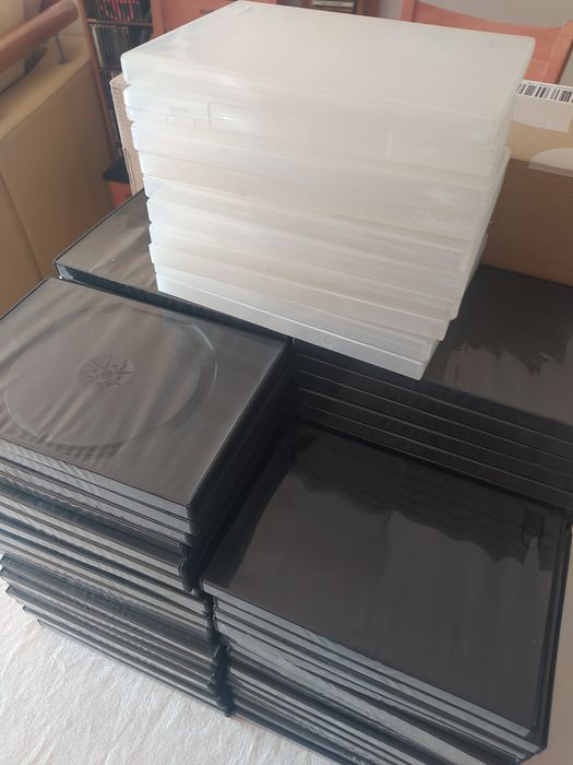 20 DVD boxes. Black and white