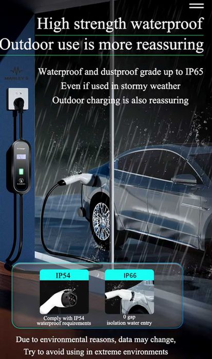 Carregador Portátil 3.5 kw - 16A - Carros Eletricos/ Hibridos