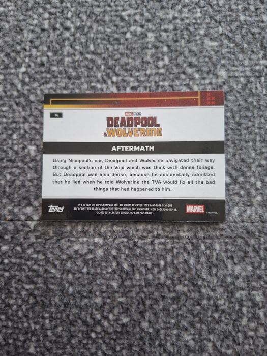 Karta Deadpool Topps "Aftermath"