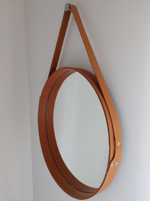 Hanging Mirror with Natural Leather Effect64584395045634121