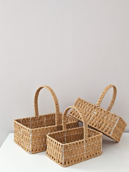 Плетені корзинки для дому, кошики для декору