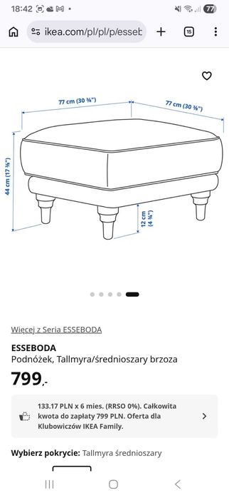 Podnóżek Esseboda ikea  puf