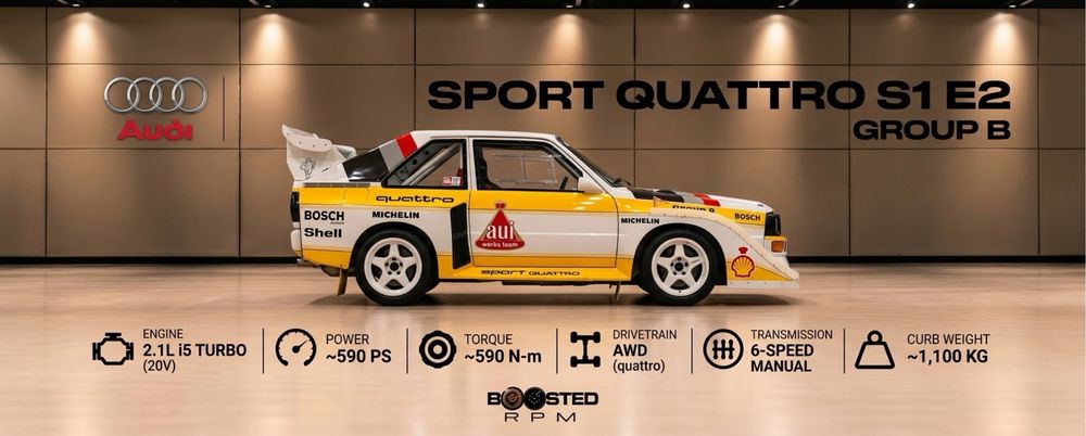 Baner plandeka 150x60cm Audi S1 Quattro sport group b grupa b rs sline
