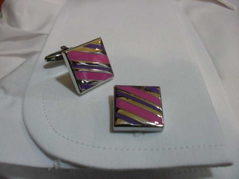 SPINKI SREBRNE POŁYSK do mankietów koszuli + ETUI S1 - NOwe