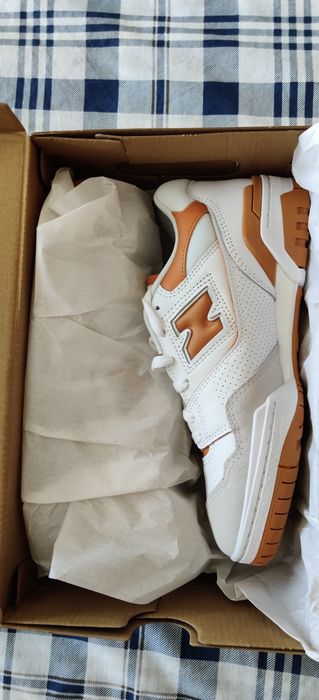 New Balance 550 White and Orange 40.5