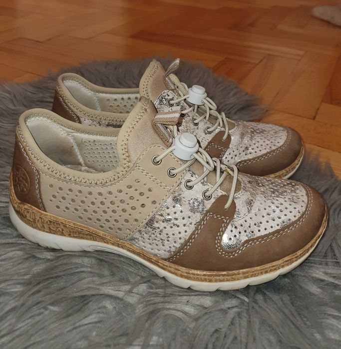 Beżowe trampki damskie, rozmiar 37, Rieker marka