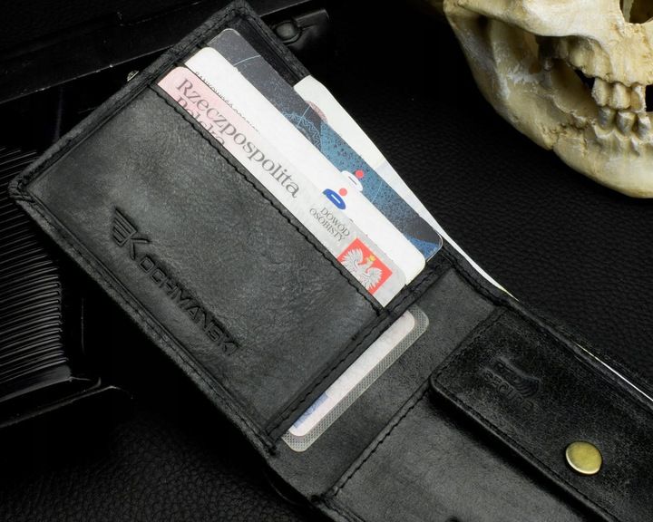 Kochmanski Mały Portfel Męski Skórzany Cienki Rfid