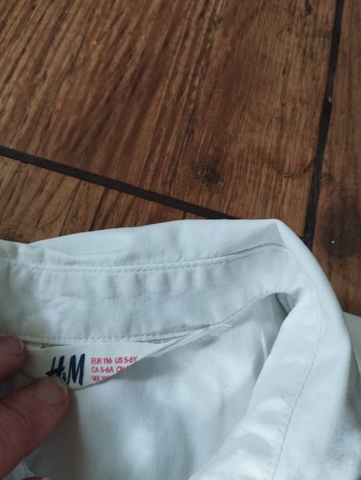 Biała koszula dla chłopca z długim rękawem 116