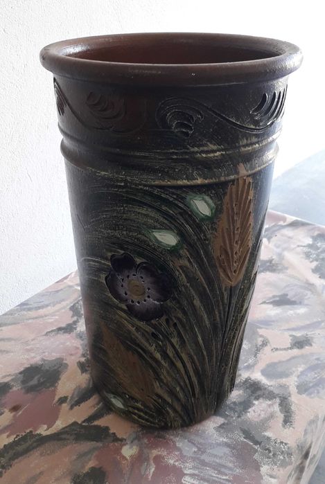 Suporte de Guarda Chuvas em barro pintado à mão