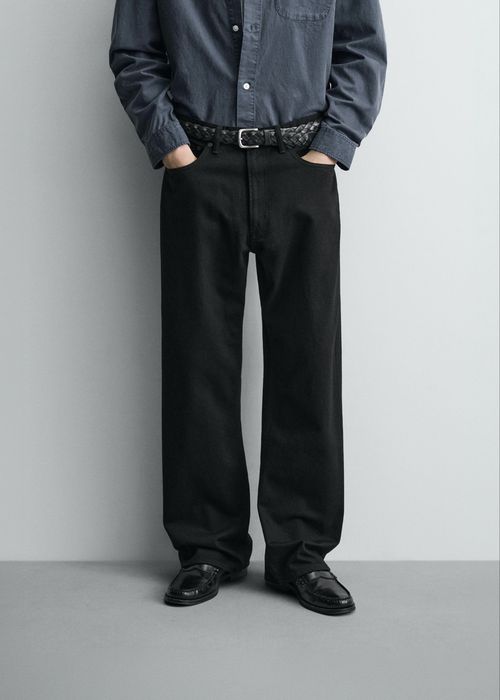 Чоловічі Джинси ZARA Loose Fit Широкі Нові Чорні Оригінал Широкие Новые Джинсы Мужские Черные Зара