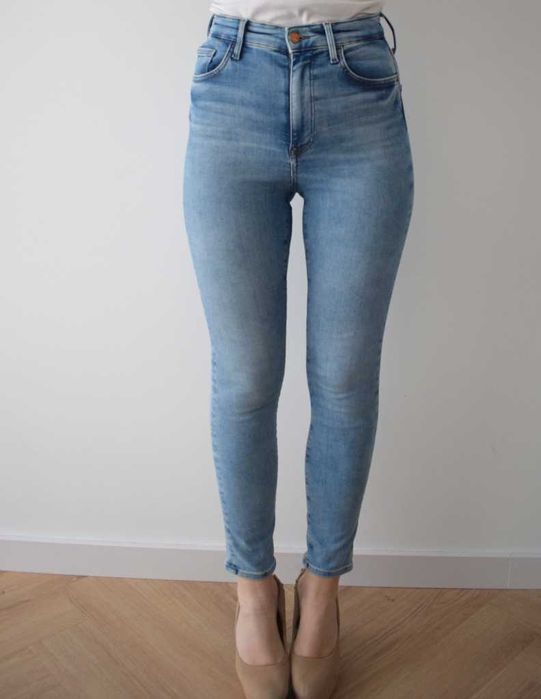 H&M true skinny 38 m super high waist wysoki stan spodnie rurki jeansy
