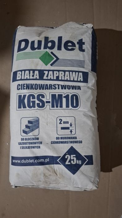 Cienkowarstwowy zaprawa murarska  do betonu komórkowego KGS-M10 Dublet