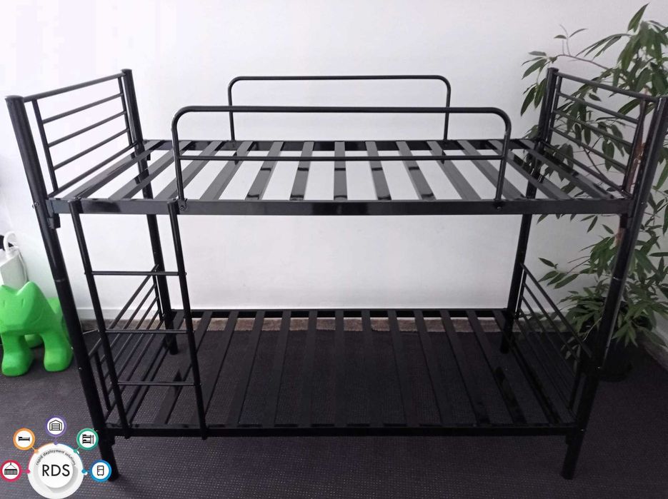 Łóżko metalowe piętrowe rozkładane na pojedyncze Łóżka hotelowe 90x200