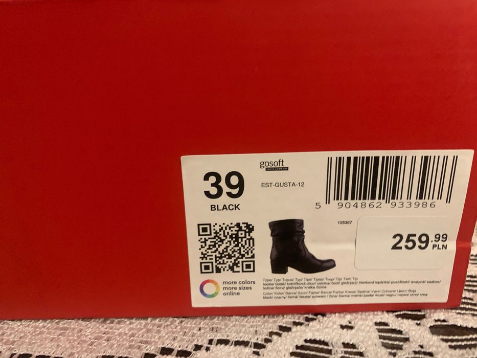 Gosoft piękne skórzane botki 39