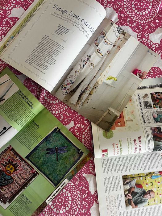 Zestaw czasopism gazet craft scrapbooking collage rękodzieło 7 szt szycie