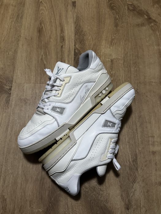 Louis vuitton trainer meskie buty biale beżowe oryginalne