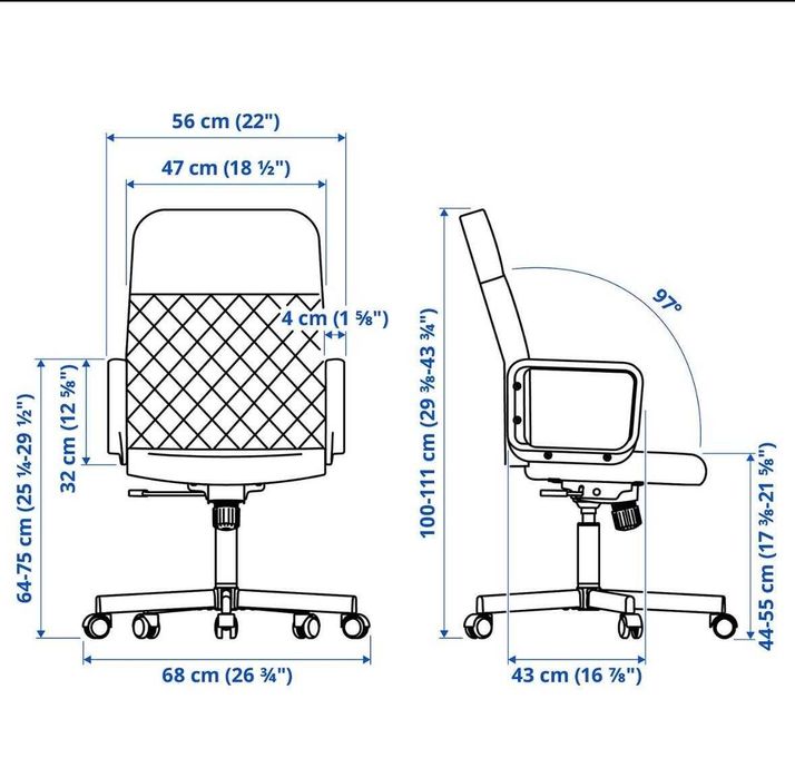 Cadeira de Escritório Ergonómica Giratória – Excelente Estado