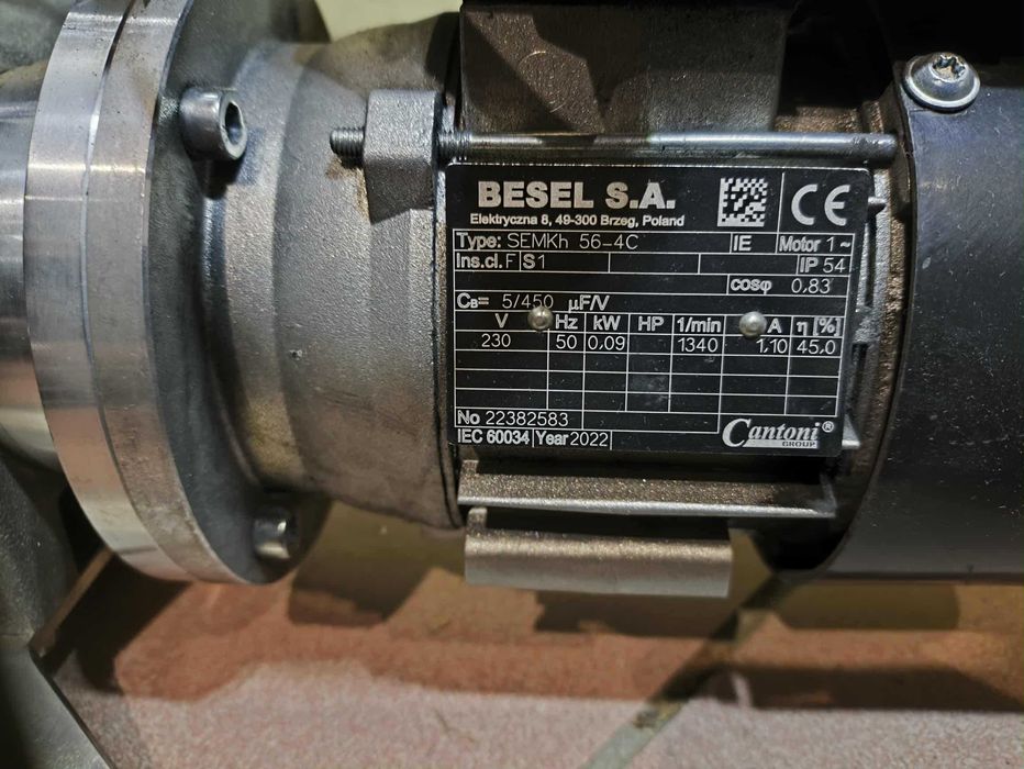 Motoreduktor Przekładnia Silnik Besel Elektryczny 0,09KW jednofazowy 230V Pompa Piec Szuflada Zgoda Wieprz