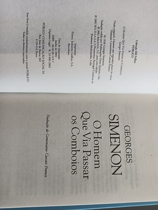 O Homem que Via Passar os Comboios	de Georges Simenon 			Como novo!*