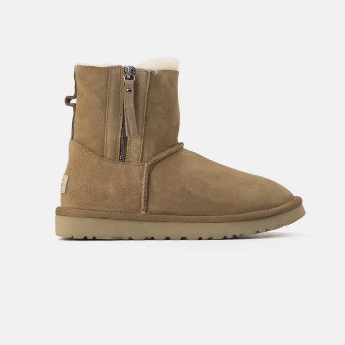 Акційна ціна! Уггі UGG Zip Mini Chestnut premium | Угги натуральные жіночі