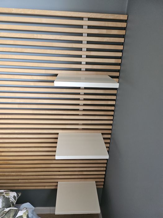 Dwa zagłowki IKEA MANDAL zagłówek 240 cm brzoza + 6 półek – lite drewno