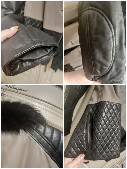 НАТУРАЛЬНА шкіряна куртка дублянка косуха авіатор зимня б/в в ідеалі