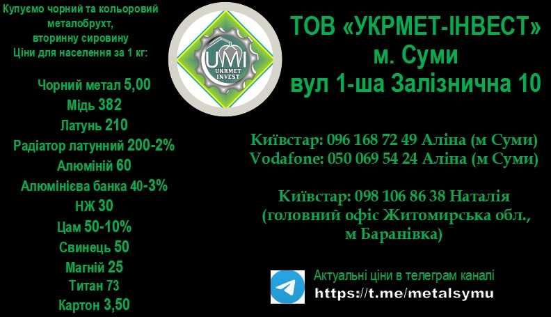 Куплю алюміній латунь мідь прийом кольорових металів