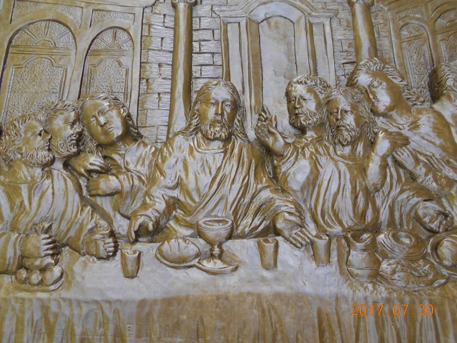 Płaskorzeźba ostatnia wieczerza.