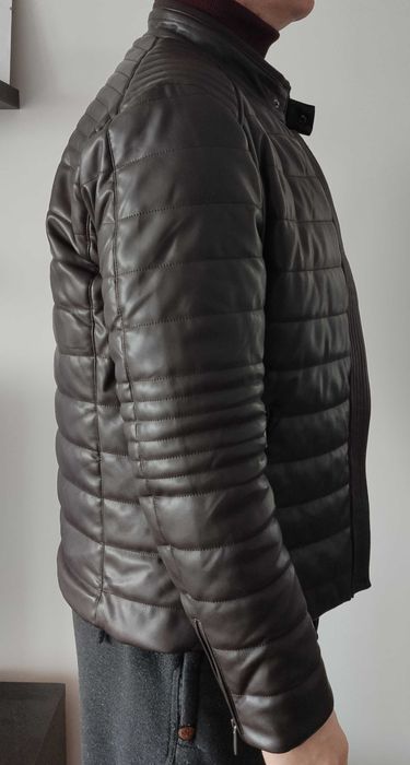 Pikowana kurtka biker ze sztucznej skóry - Reserved