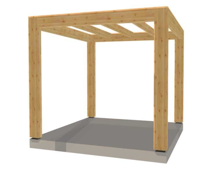 Pergola altana rzymska Eko 300x300cm wolnostojąca masywna