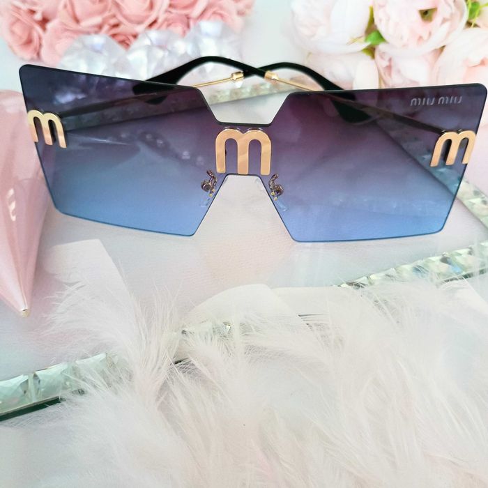 Damskie okulary przeciwsłoneczne Miu gradient bez ramek unikat