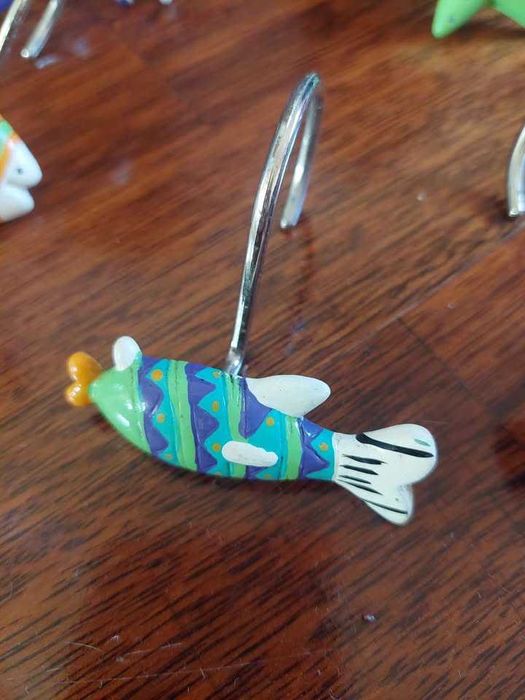 10 ganchos com motivos de mar para cortina de duche