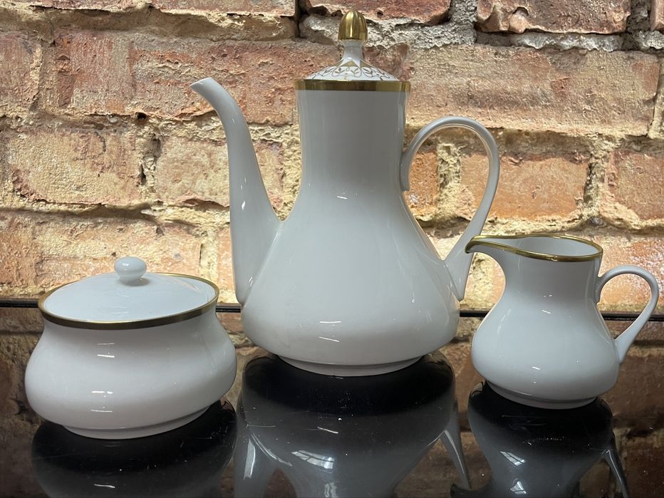 Stara porcelana WEIMER serwis kawowy dzbanek mlecznik cukiernica