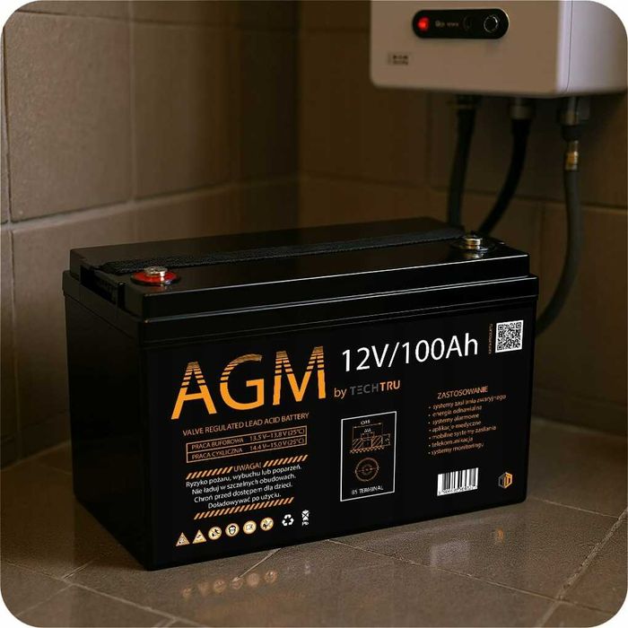 Акумулятор AGM 100Ah 12V Techtru Polska. АКБ 100 Для інвертора. Новий