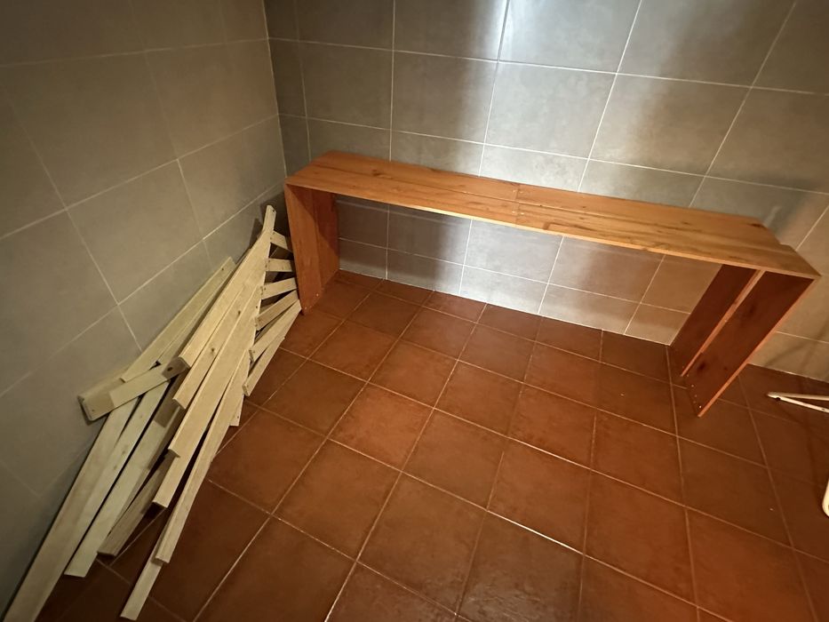 Estrutura de cama 140x190 cm madeira maciça
