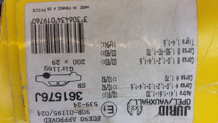 Szczęki tył Opel Corsa Tigra Astra.Made in france