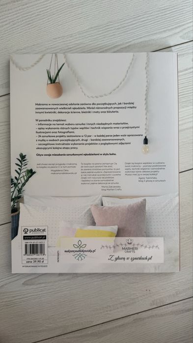 Książka makrama dla początkujących ze sznurkiem w zestawie
