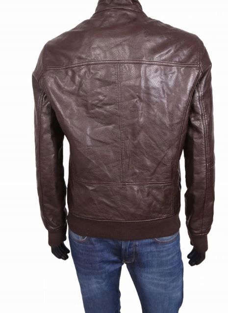 Kurtka skórzana ZARA MEN S brązowa nowa