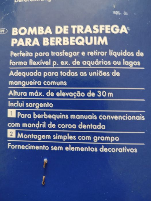 Bomba de trasfega para Berbequim parkside. Nunca usada